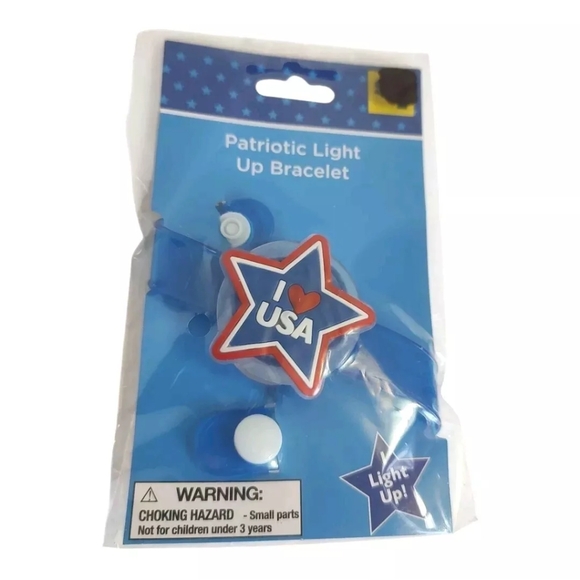 Old East Main Company Other - Patriotic Flashing Light Up Bracelet Red White Blue "I Love USA" Star Heart